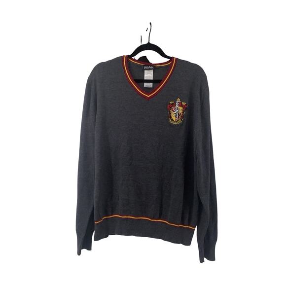 HARRY POTTER GRYFFINDOR PATCH CARDIGAN SWEATER FRENCH STYLE SIZE Large - Picture 1 of 4
